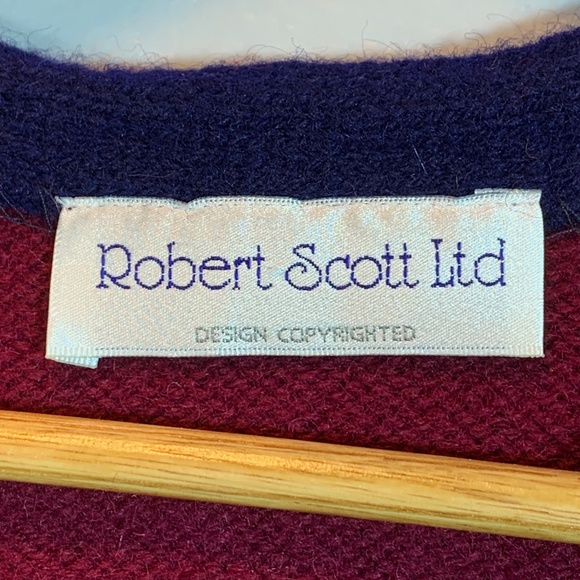 Equestrian Horse Polo Jockey Robert Scott Wool Knit Button Up Sweater Vest Sz L - Picture 7 of 10